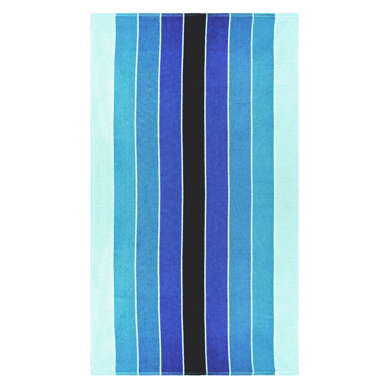 Makenna Striped Cotton Beach Towel, Blue/Black