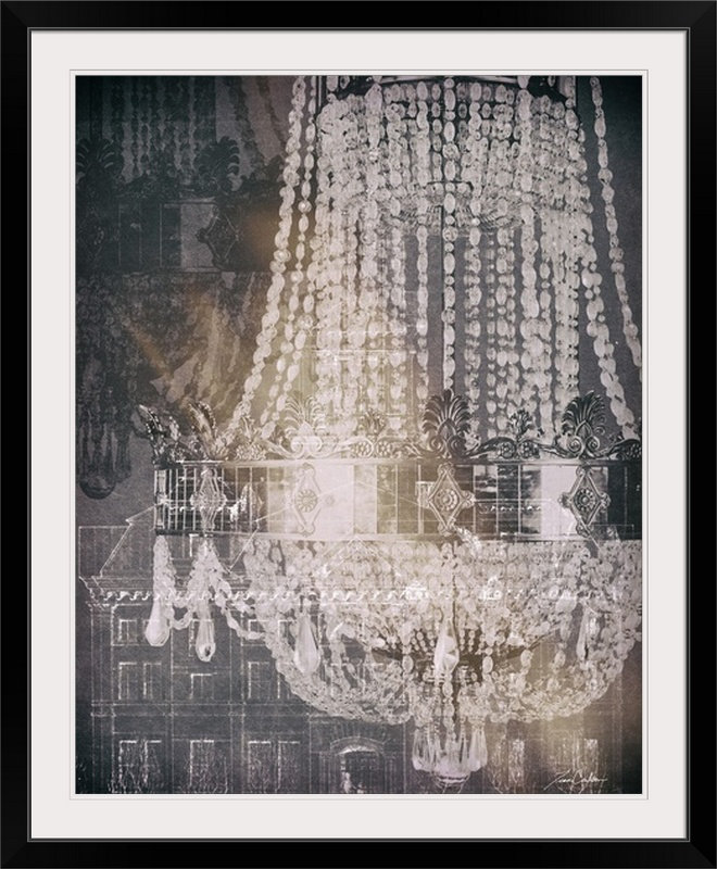«Chandelier» par Tina Carlson, impression, Cadre noir, H 38 po x l 32 po x P 1 po