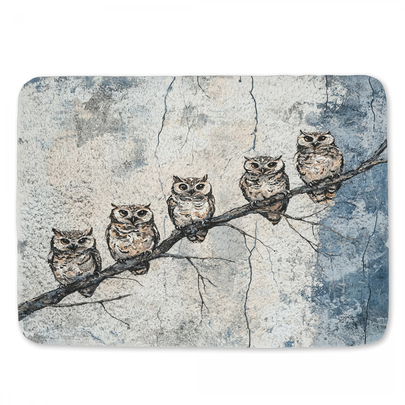 Tapis de bain hiboux avec décor de salle de bain Shabby Chic, L 24 po x l 0,5 po