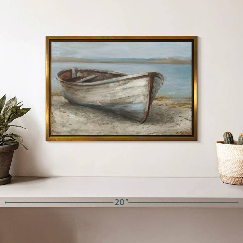Bateau blanchi à la chaux I, Cadre flottant doré, 13 po x 9 po