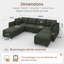Canapé-lit modulaire en forme de U avec rangement Tremee - vert-581592092