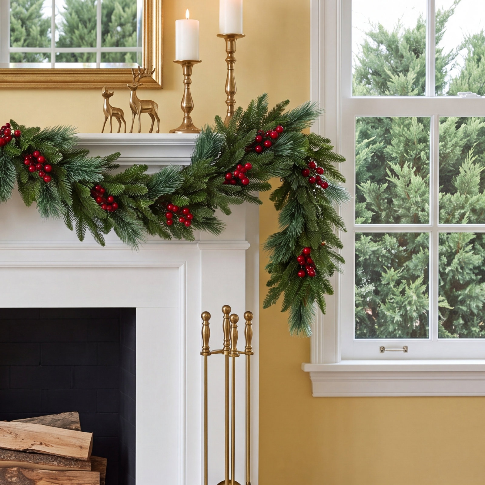 84" Berry Fir Christmas Garland