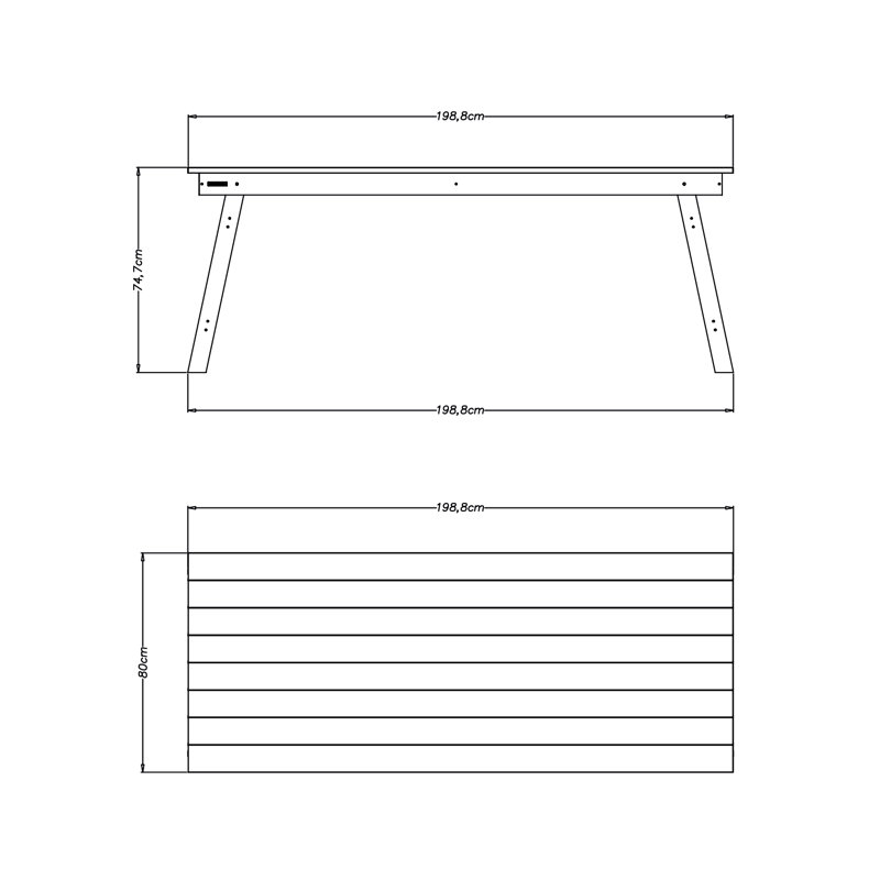 Rectangular 198.8 Cm L Dining Table