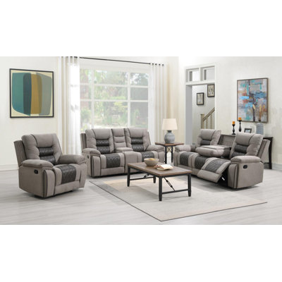 Upholstered Home Theater Seating with Cup Holder