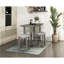 Table de salle à manger à hauteur de comptoir pour 4, table à tréteaux rectangulaire industrielle avec plateau en acacia gris doux, base en acier noir, 54 po x 24 po