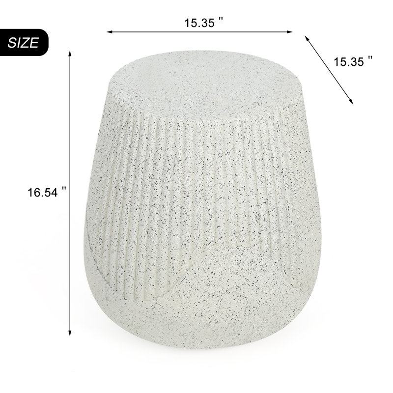 Intervallo Concrete Outdoor Side Table, White