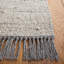 Tapis ivoire / gris en laine tissé à plat à la main Gramer-115499471