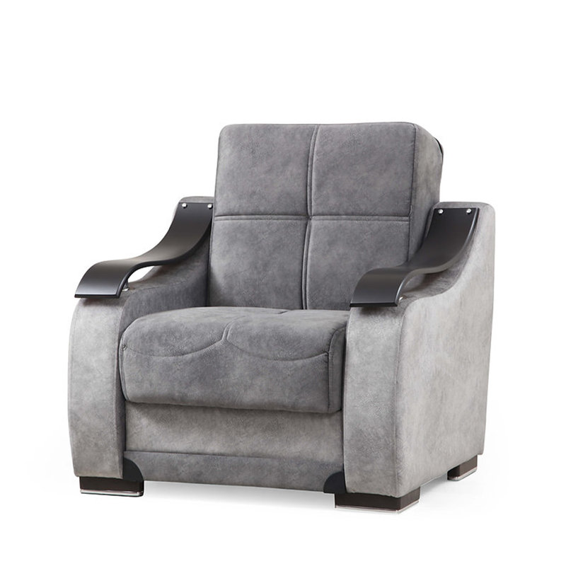 Fauteuil Bella, Velours gris velours