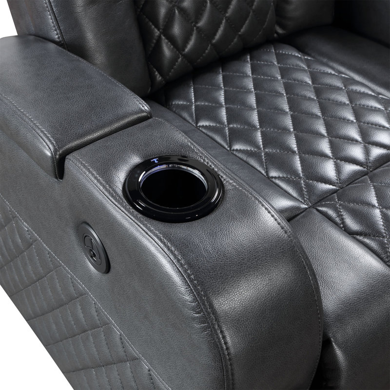 Fauteuil inclinable électrique en cuir Alair gris foncé Aire, Gris foncé