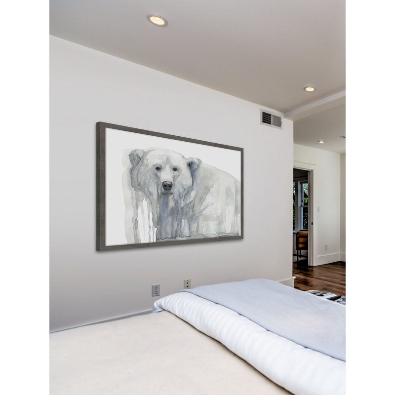 « polar bear », reproduction d’art encadrée, H 12 po x l 18 po x P 1,5 po