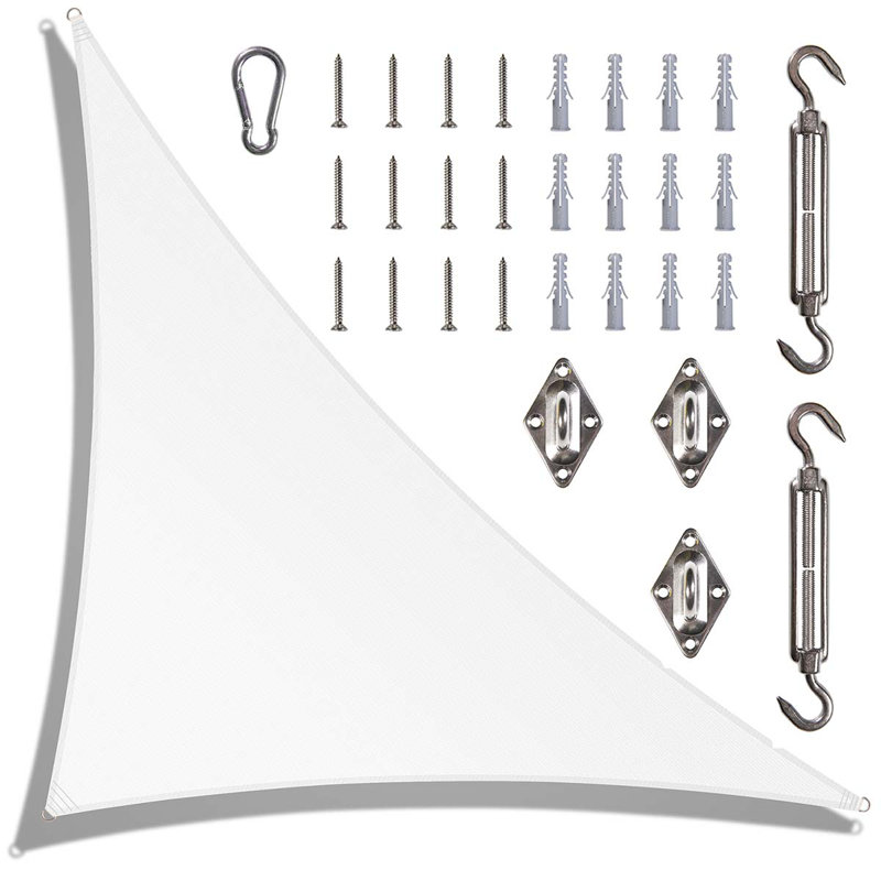 Voile d'ombrage avec quincaillerie Amgo, 18 pi x 26 pi, Blanc