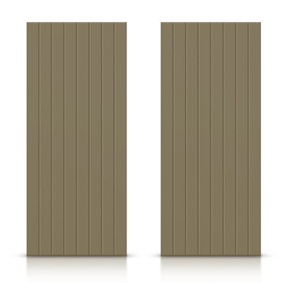 Hollow Paneled Painted without Installation Hardware Kit Sliding Closet Doors
