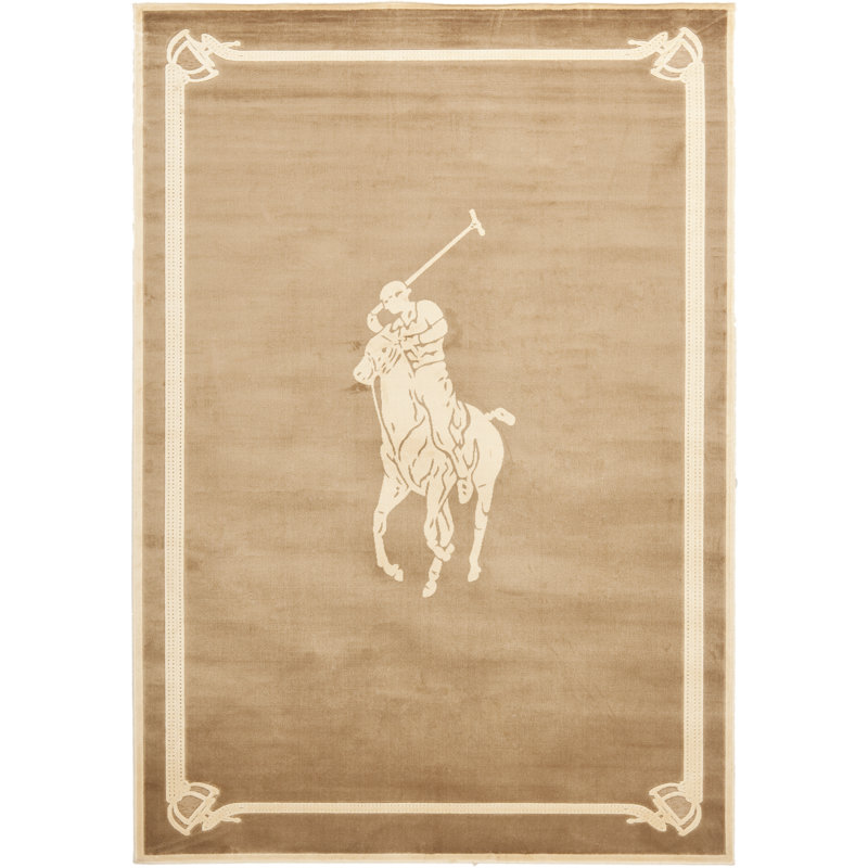 Ralph Lauren Pony Hand Knotted, Viscose Pile, Suede / Buff Area Rug