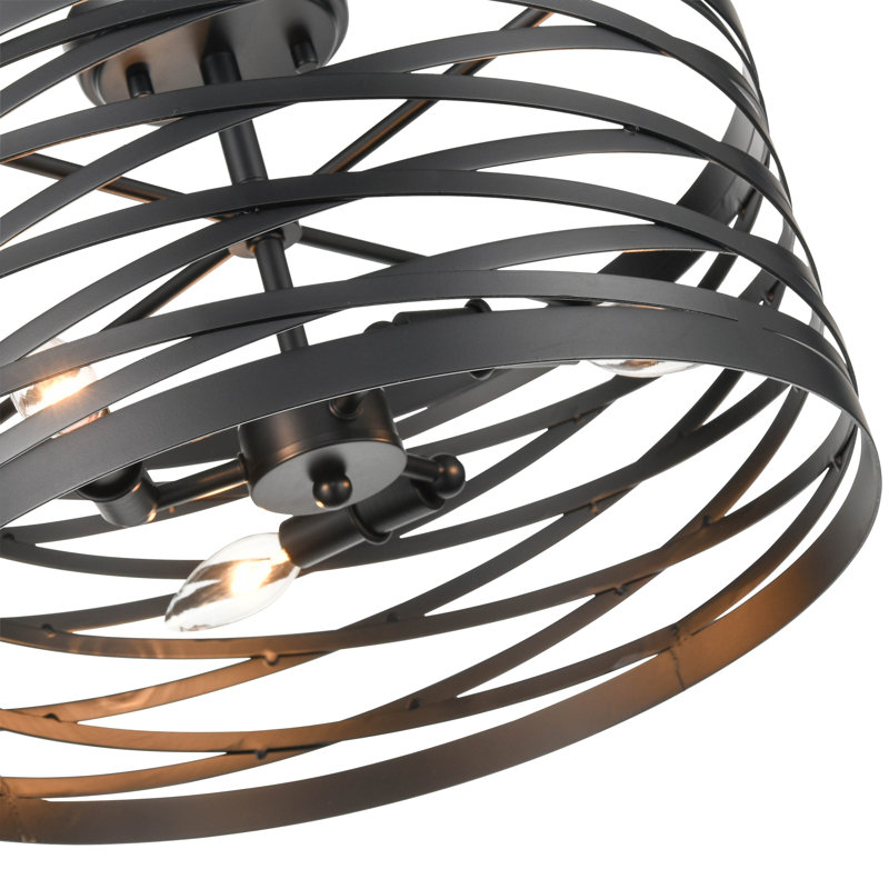 Reiff Semi Flush Mount, Matte Black