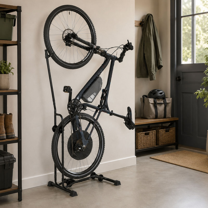 Support de vélo vertical, support de sol réglable en hauteur et en largeur