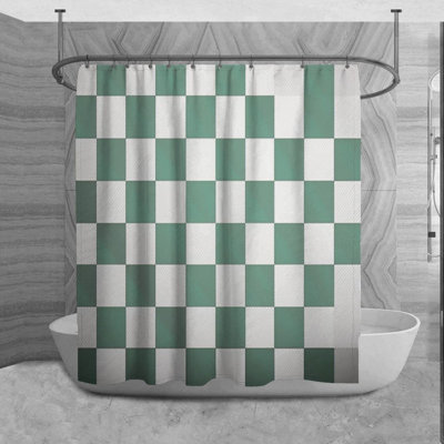 Rideau de douche à carreaux Mylowe