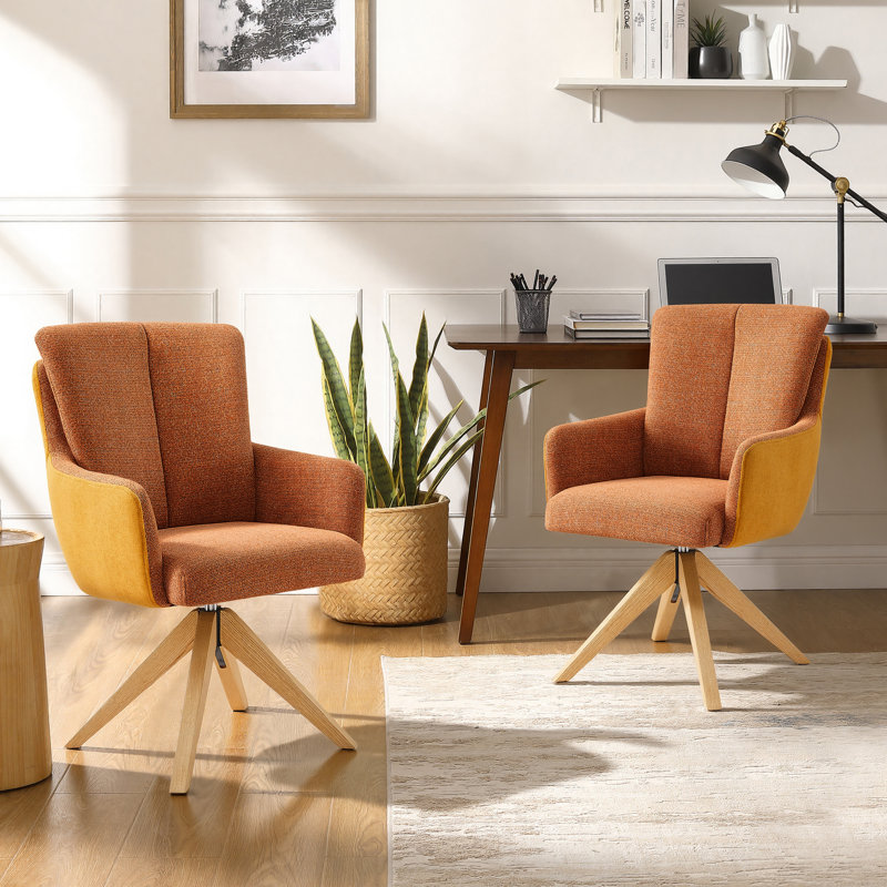 Ensemble de 2 chaises de bureau Bernab, Orange