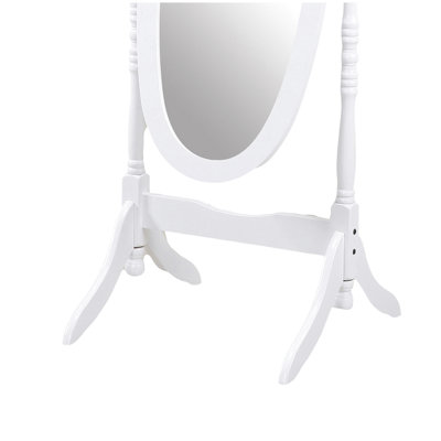 Grand miroir doré de style grand avec base en bois et base ovale en verre