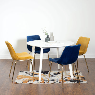Aufurr Contemporary Dining Set, White Round Dining Table with Chairs,Round Table Top,dining table set,dining room set