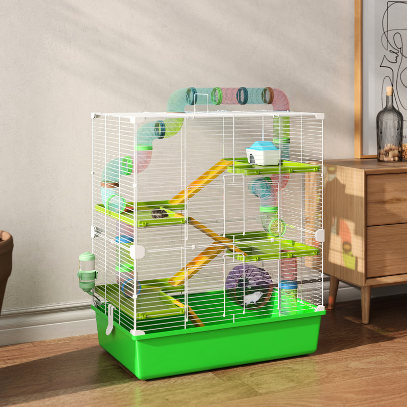 Cage pour hamster 23 po - 5 étages, tubes, tunnels, poignées de transport