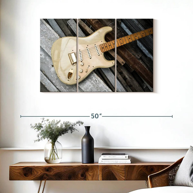Abarca Guitar On Planks, 24" H x 38" W