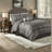 Luxurious 7-piece Jacquard Bedding Sets, Grey Polyester, Elegant Queen Décor