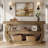 Farmhouse Console Table, 3-tier Wooden Entryway Table With Storage, 63-inch Long Rectangular Sofa Table Behind The Couch For Entrance, Hallway, Living Room (natural)-317424735