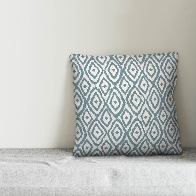 Geometric Throw Pillow, White/Blue, 20" x 20"