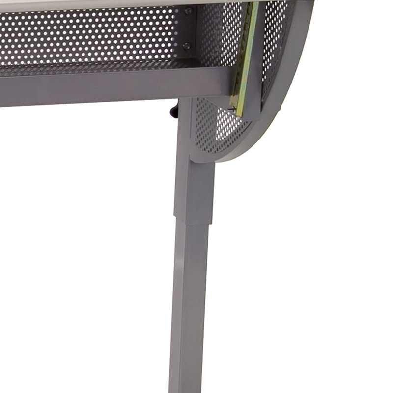 Adjustable Drawing and Drafting Table with Pewter Frame and Lower Supply Tray, Pewter