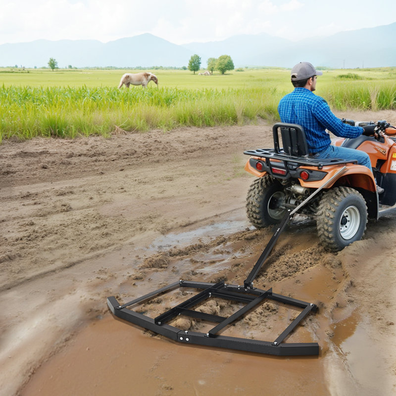 Drag Harrow Tow Behind Drag Harrow Steel Gravel Grader ATV UTV, 4.33" H x 70.87" W x 65.75" D