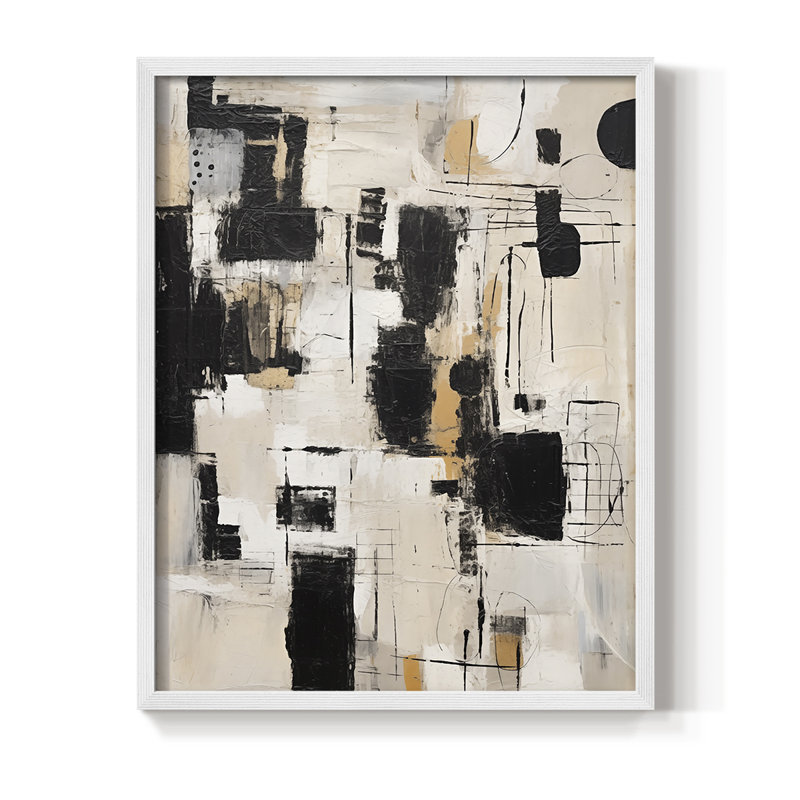 ABSTRACT Series CCCXCV  -Premium Framed Print -Ready to Hang - No Nails Required, Cadre blanc, H 15 po x l 12 po