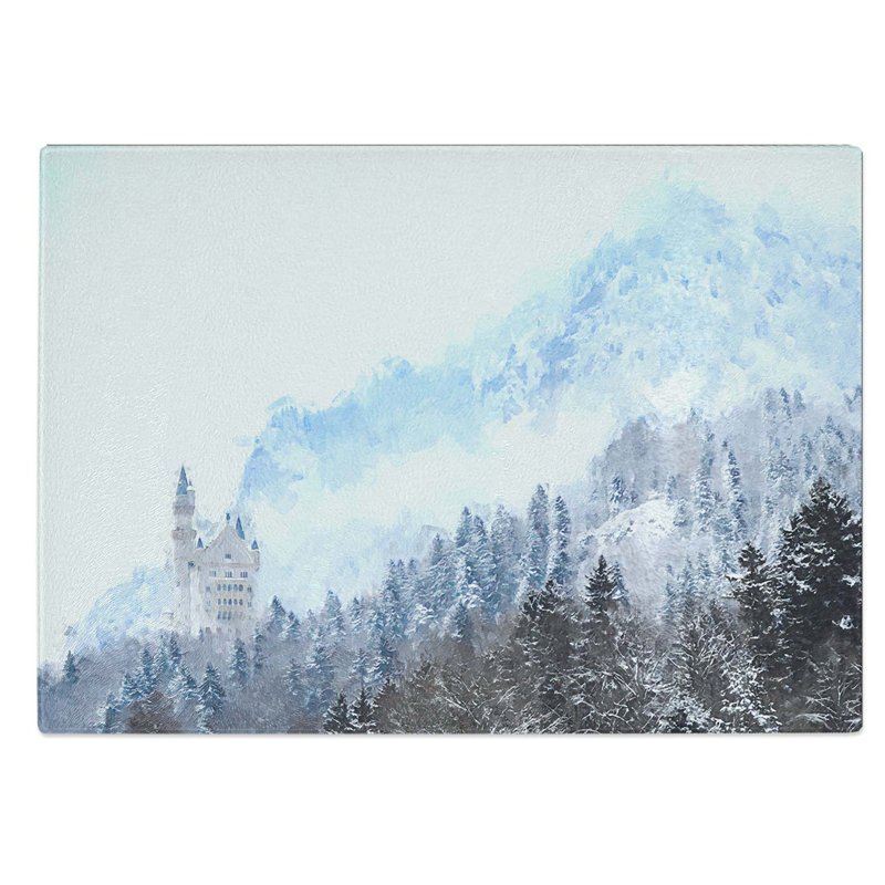 Tempered Glass Neuschwanstein Castle in Germany Chopping Board, 39 cm W x 28.5 cm L