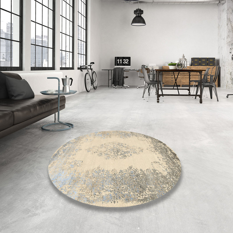 Tapis oriental beige / vert Carnbore, Rond 3 pi