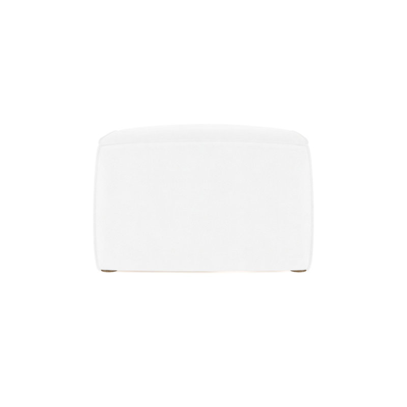 Varick Cube Ottoman, Plush Velvet Oyster, Weathered