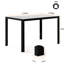 Table de salle à manger 4 places avec plateau en verre trempé anti-rayures, 117 x 69,4 x 74,9 cm, noire, capacité de charge maximale de 77 kg. Structure en verre et métal, 74,9 x 117 x 69,4 cm.