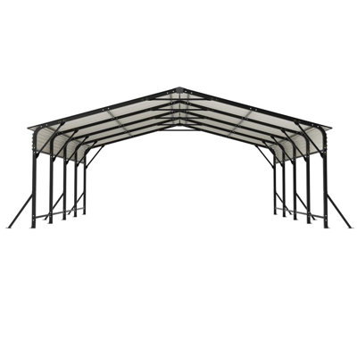 20'x20' Galvanized Steel Carport Canopy, Heavy Duty Triangle Reinforced Frame