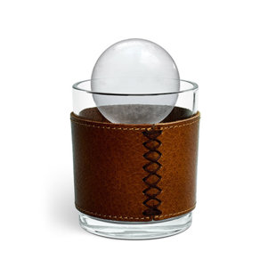 Leather Wrapped Whiskey Glasses - Unique Bourbon Glasses - Leather Wrap with Hand Stitched Scotch Whisky Glass