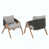 Coussin gris / cadre naturel / noir