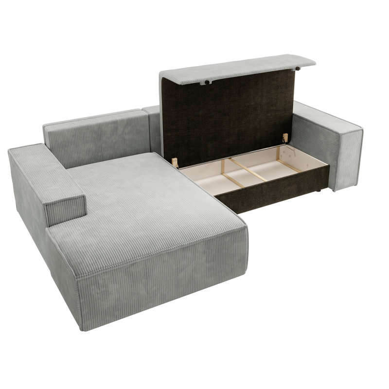 Chadman Sofa & Chaise, Left Hand Facing, Light Grey