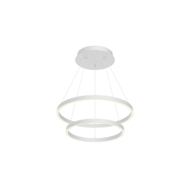 Cerchio 2 - Light LED Chandelier, 1.5" H x 23.63" W x 23.63" D, White