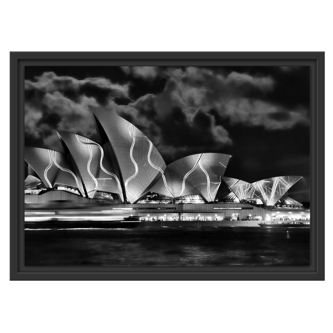 Gerahmtes Wandbild Sydney Opera House Beleuchtung