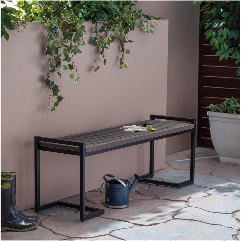 Banc industriel en bois et métal Hopkins, Gris