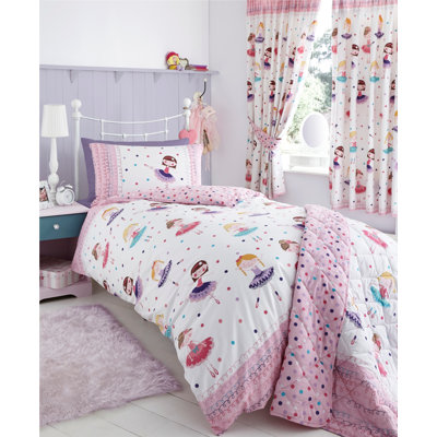 Ballerina Pink Reversible Duvet Cover Set