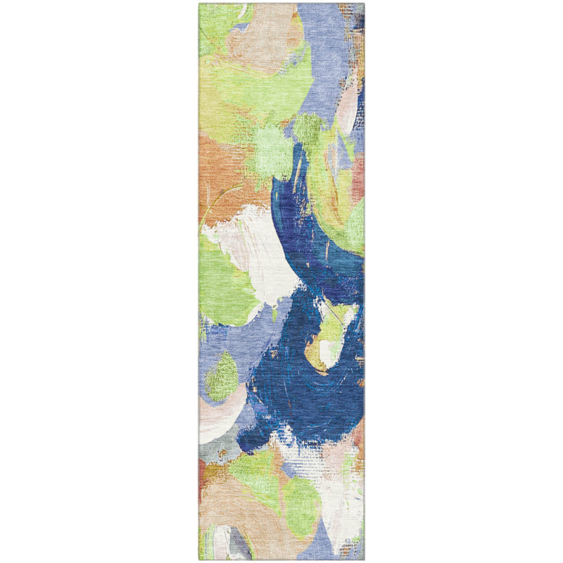Premium Machine Washable Mouton Abstract Rug, Runner 2'3" x 7'6"