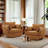 Boucle Swivel Armchairs Set Of 2, Modern Deep Seating Lounge Chairs With Accent Pillows-1828776346