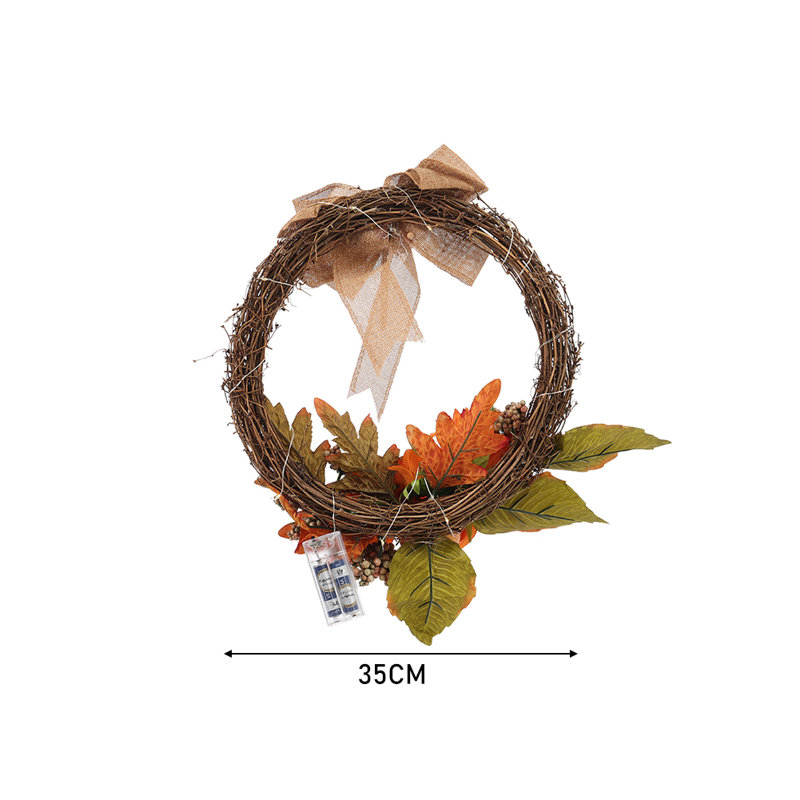 Faux Lighted Plastic 35cm Wreath