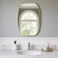 Miroir de salle de bain ovale encadré en métal noir pour salle de bain-1939740052-2096305372