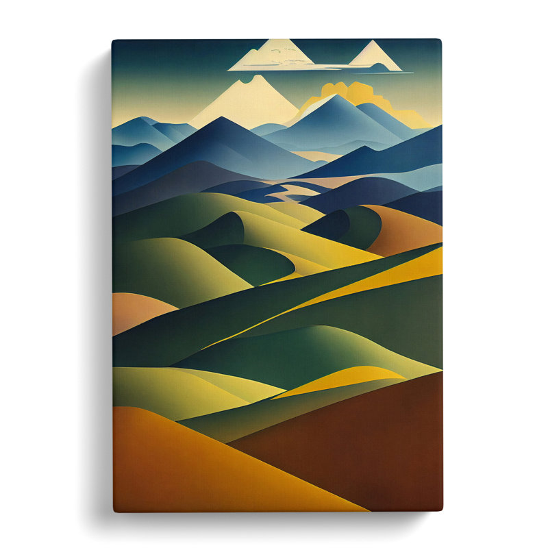 Abstract Mountain Landscapes No.5 - Wall Art, Wrapped Canvas, 50cm H x 35cm W, No Matte