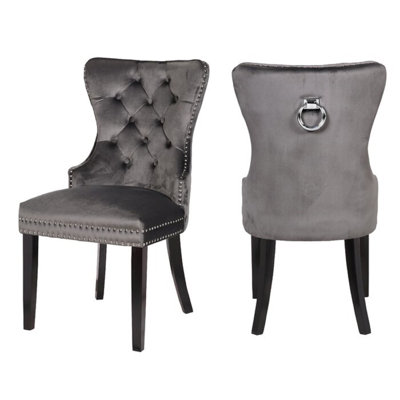 Buchheim 19.29'' H Tufted Velvet Upholstered Oak Parsons Chair