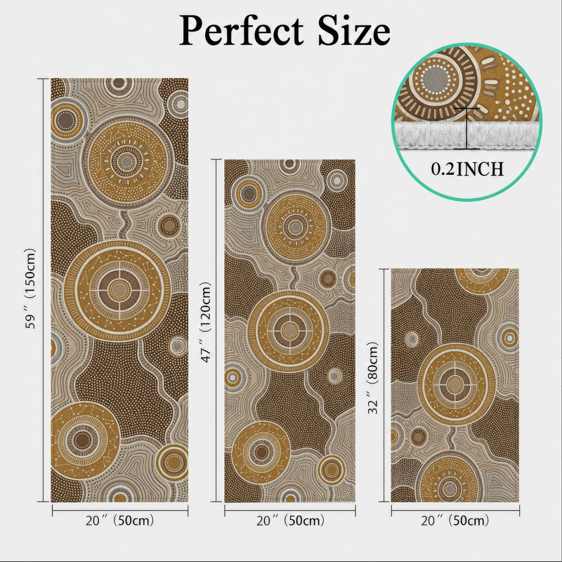 Tapis de cuisine circulaires antidérapants et lavables
